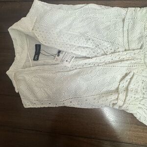 Zara White Eyelet Lace Top